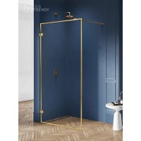Душевое ограждение NEW TRENDY AVEXA GOLD BRUSHED 120x200 EXK-3137 брашированное золото