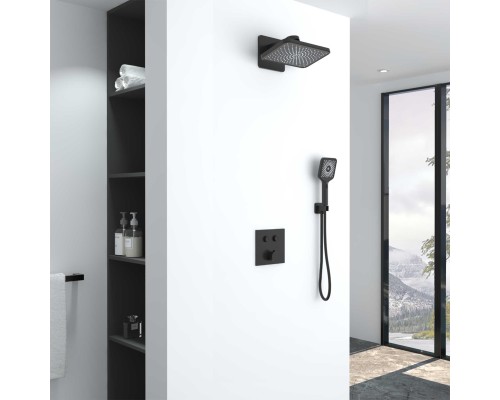 Душевой комплект Vincea VSFW-421I4MB встраиваемый, двухрежимный, черный