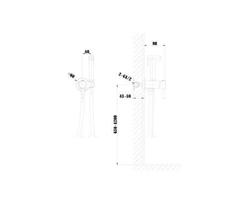 Гигиенический душ со смесителем Raiber premium, Graceful RP-009, хром