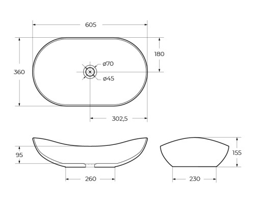 Раковина-чаша BelBagno 60 BB1404-H301 Черная матовая