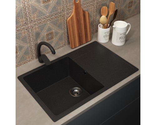 Кухонная мойка из искусственного камня Uperwood ECON UPD-507-004, черная матовая