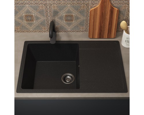 Кухонная мойка из искусственного камня Uperwood ECON UPD-507-004, черная матовая