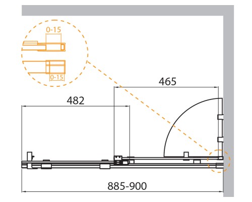 Шторка на ванну с полками Cezares STREAM-VFS-11-90/150-C-Cr