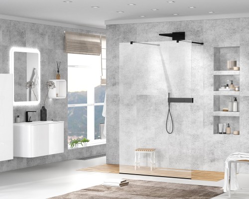 Душевая перегородка Cezares Liberta 105 LIBERTA-L-2-105-C-NERO Черный матовый