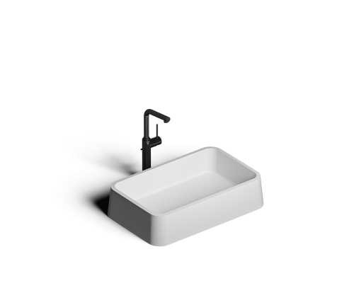 Накладная раковина-чаша из искусственного камня Monblan Serena 595x395x125 цвет белый