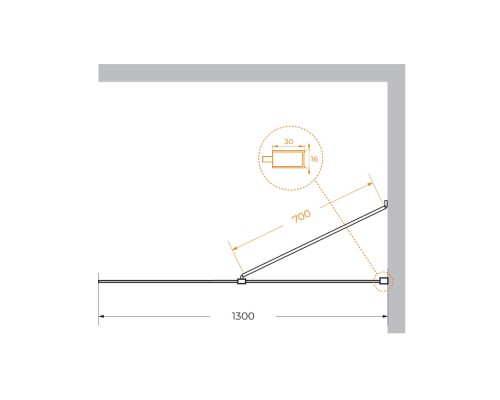 Душевая перегородка Cezares Liberta 130 LIBERTA-L-1-TB-130-C-Cr профиль Хром стекло прозрачное