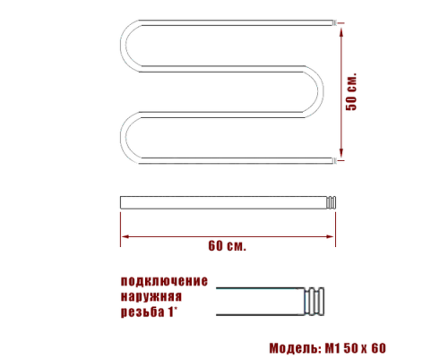 Полотенцесушитель Водяной Nika М1 50х60 1445-2097
