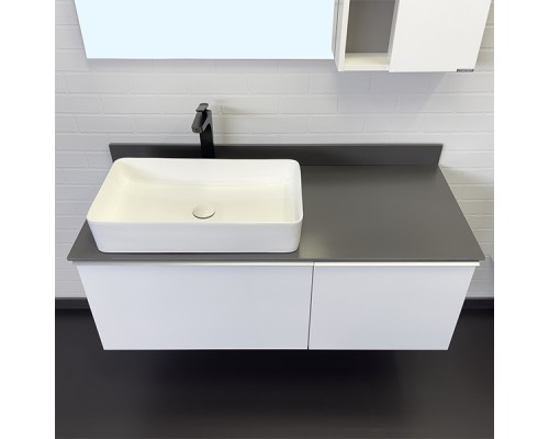 Тумба с раковиной Comforty Милан-120 белая с графитовой столешницей Comforty 78189