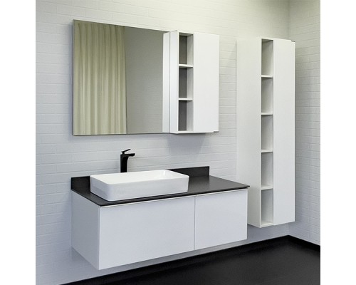 Тумба с раковиной Comforty Милан-120 белая с графитовой столешницей Comforty 78189