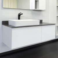 Тумба с раковиной Comforty Милан-120 белая с графитовой столешницей Comforty 78189