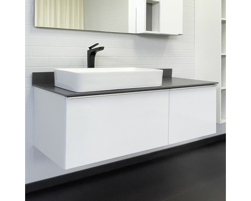 Тумба с раковиной Comforty Милан-120 белая с графитовой столешницей Comforty 78189