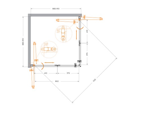 Душевой уголок Cezares ECO-O-AS-2-90-C-Cr
