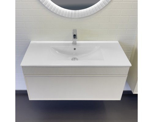 Тумба с раковиной Comforty Мадрид 100 серый шёлк Comforty 100E