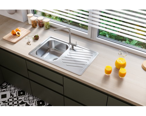 Мойка кухонная Alveus Elegant 30 SAT-90 1126348 сатинированная сталь