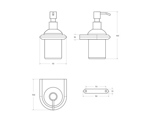 Дозатор для жидкого мыла Cezares Liner LINER-SOIS-V-01 Хром