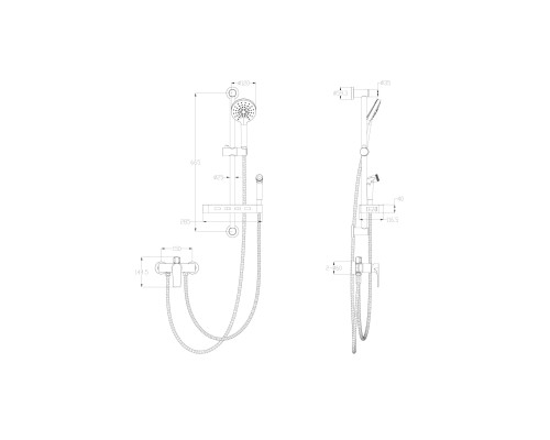 Смеситель для ванны с душевым гарнитуром Wonzon&Woghand, Черный матовый