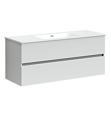 Тумба под раковину SANCOS Urban 1190х450х550 1W, c двумя ящиками, белый глянец