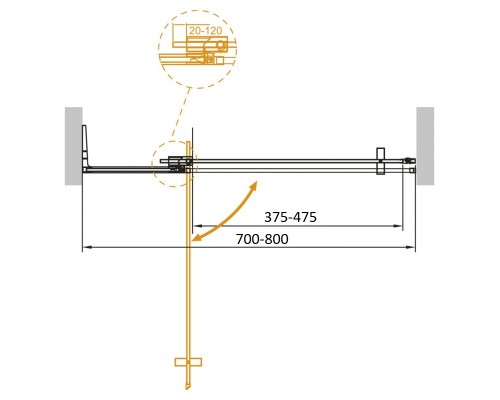Душевая дверь Cezares Slider 80 SLIDER-B-1-70/80-BR-Cr профиль Хром стекло бронзовое