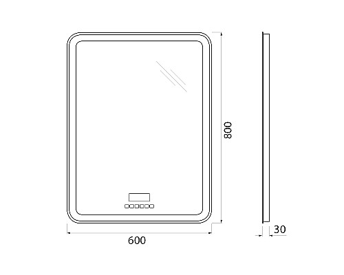 Зеркало BelBagno SPC-MAR-600-800-LED-TCH-RAD с подсветкой с сенсорным выключателем с bluetooth с термометром с радио Зеркало BelBagno SPC-MAR-600-800-LED-TCH-RAD с подсветкой с сенсорным выключателем с bluetooth с термометром с радио
