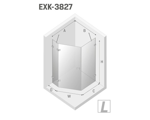 Душевое ограждение NEW TRENDY AVEXA COPPER BRUSHED L 100x80x200 медь