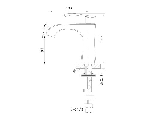 Смеситель для раковины Wonzon&Woghand TRIUMPH, Хром WW-561101-CR