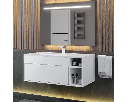 Тумба под раковину подвесная Uperwood Lotus Premium 100х50х42 см, белая