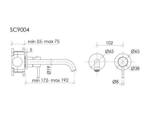Смеситель для раковины SANCOS Etna с внутренней частью, хром, SC9004CH