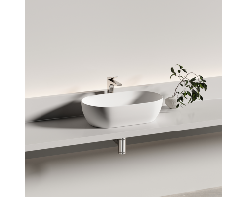Раковина Ceramicanova Твист (Twist) накладная овальной формы 500x300x140 белый матовый