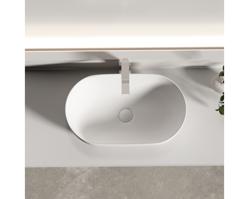 Раковина Ceramicanova Твист (Twist) накладная овальной формы 500x300x140 белый матовый