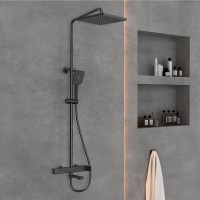 Душевая стойка Vincea Cube VSFS-1C1MB с изливом черный