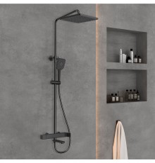 Душевая стойка Vincea Cube VSFS-1C1MB с изливом черный