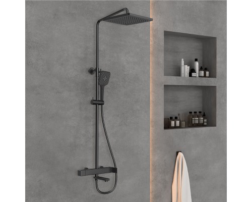 Душевая стойка Vincea Cube VSFS-1C1MB с изливом черный