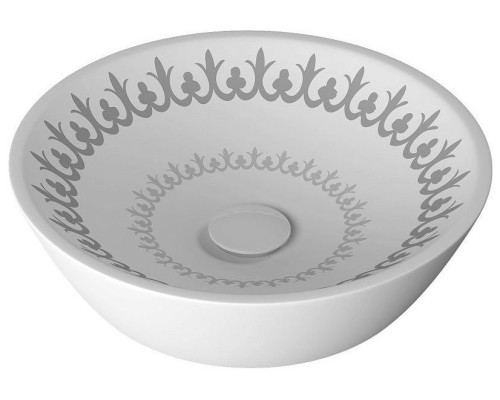 Раковина ISVEA SistemaY Soft накладная 450x450x120 белая с декором 10SY66045SV-CML