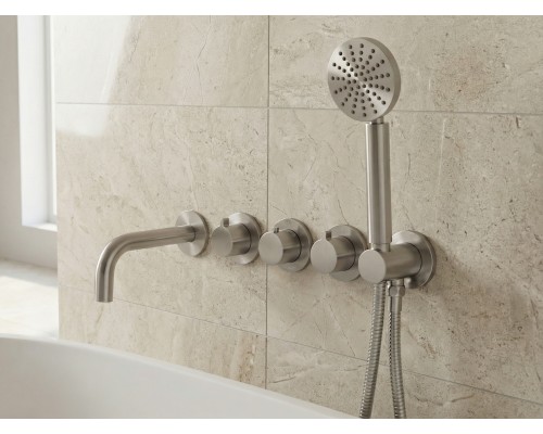 Смеситель термостатический для ванны встраиваемый Benesque Lumiere 11011602 никель брашированный