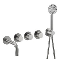 Смеситель термостатический для ванны встраиваемый Benesque Lumiere 11011602 никель брашированный