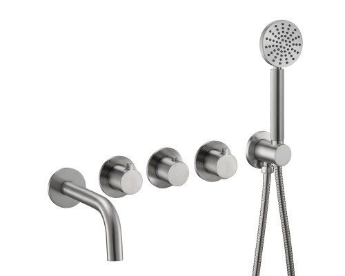 Смеситель термостатический для ванны встраиваемый Benesque Lumiere 11011602 никель брашированный