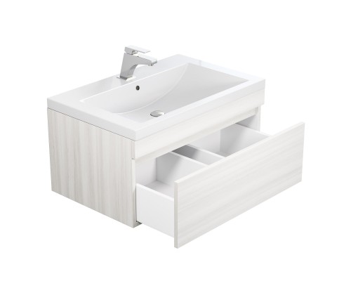 Тумба с раковиной подвесная Uperwood Eva 74х47,5х35,4 см, Дуб Харбор Белый