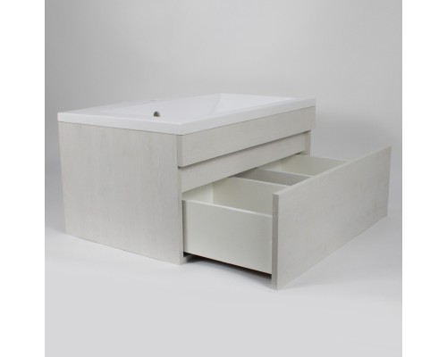 Тумба с раковиной подвесная Uperwood Eva 74х47,5х35,4 см, Дуб Харбор Белый