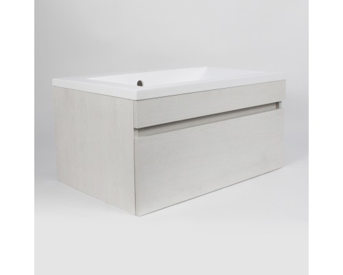 Тумба с раковиной подвесная Uperwood Eva 74х47,5х35,4 см, Дуб Харбор Белый