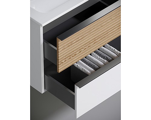 Тумба для раковины SanCos Delta 79 DL80W Дуб белый Тумба для раковины SanCos Delta 79 DL80W Дуб белый