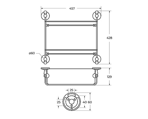 Стеклянная полка Art&Max Antic Crystal AM-E-2682BSJ-Do Золото Стеклянная полка Art&Max Antic Crystal AM-E-2682BSJ-Do Золото