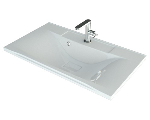 Раковина для ванной Uperwood Elen 80х44,5х15 см, белая глянцевая, с накладкой для слива