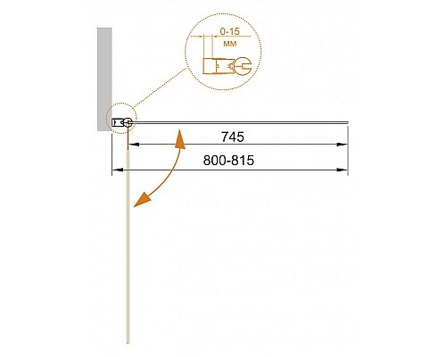 Шторка на ванну Cezares ECO-V-1-80/140-C-Cr-R