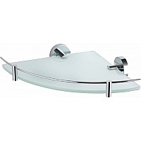 Стеклянная полка для ванной угловая Wonzon&Woghand, Хром