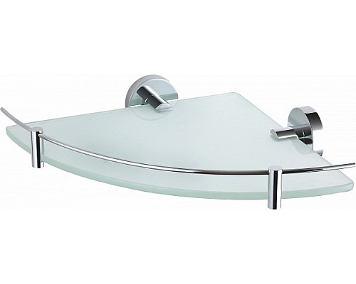 Стеклянная полка для ванной угловая Wonzon&Woghand, Хром