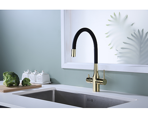 Смеситель для кухни Paulmark Salix Sa213419-G Золото