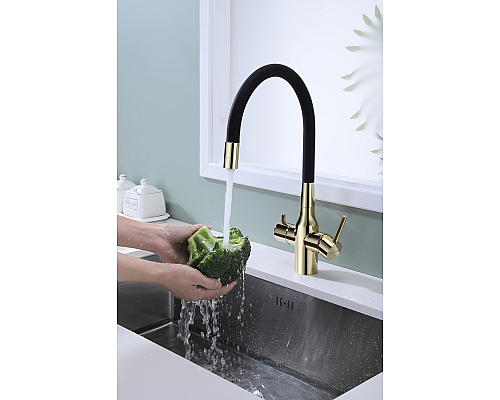 Смеситель для кухни Paulmark Salix Sa213419-G Золото