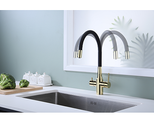 Смеситель для кухни Paulmark Salix Sa213419-G Золото