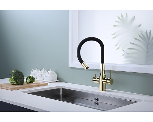 Смеситель для кухни Paulmark Salix Sa213419-G Золото