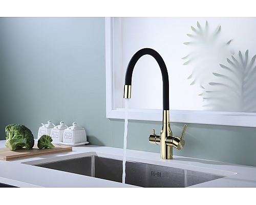 Смеситель для кухни Paulmark Salix Sa213419-G Золото